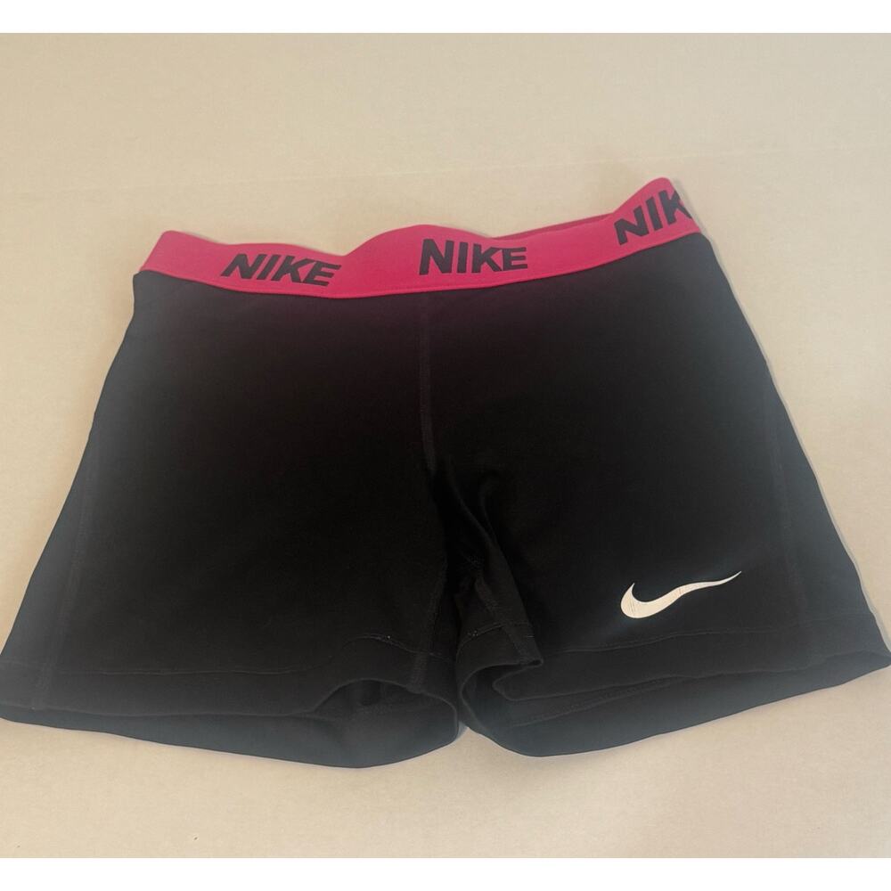 NIKE Pro Women's Shorts Dri-Fit Black Hot Pink Size Small